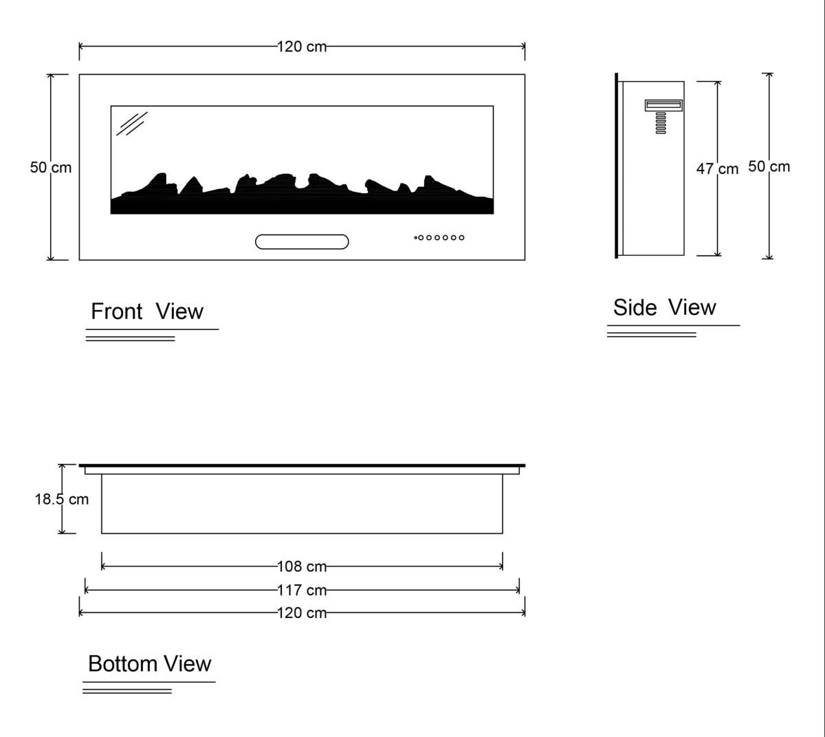 شومینه برقی LCD-120 - Image 8